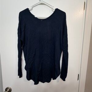 Garage Navy Long Sleeve Top